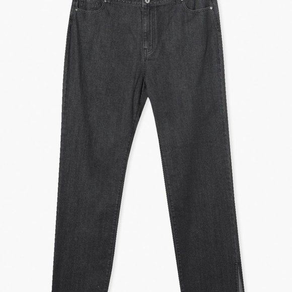 BOOHOO Plus Split Hem Straight Leg Washed Black Jeans - NEW (UK 18 / US 14) - Picture 2 of 16